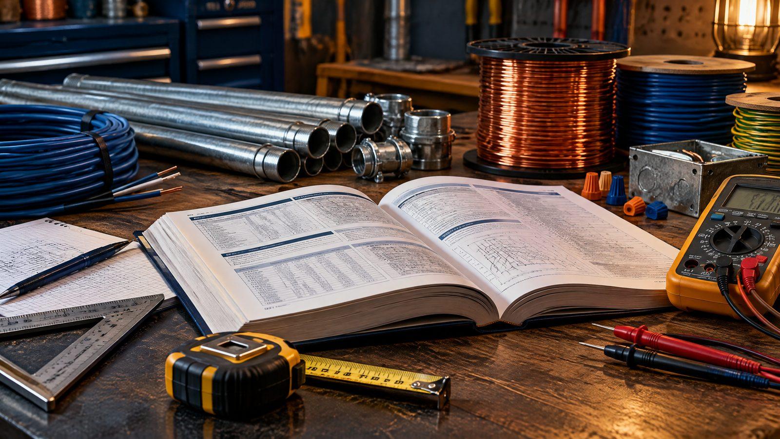 Electrician Exam Calculations: 12 Worked NEC 2023 Problems — Ampacity, Derating, Box and Conduit Fill, Voltage Drop, Motors and Dwelling Loads